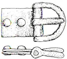 CUS-4001 - Charnière de cuirasse segmentée de type Corbridge
bronze
Éléments de cuirasse segmentée en bronze. Plaque de bronze rivetée avec boucle de sanglage.