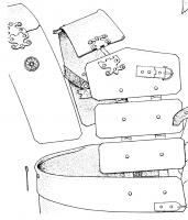 CUS-4011 - Plaque de cuirasse segmentée
fer
Plaque de forme variable, mais souvent quadrangulaire et arquée, d'une cuirasse segmentée composée d'éléments articulés couvrant les bras et le torse.