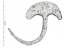 CVC-3011 - Clavette de char
fer
Clavette en forme de croissant non-perforé et longue tige de section quadrangulaire.