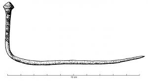 EPG-1084 - Epingle à petite tête biconique
bronze
Epingle à petite tête biconique. Décor de stries, soit sur la tête seulement, soit sur la tête et le col, soit sur le col seulement.  Le diamètre de la tête est inférieur ou égal à 9 mm.