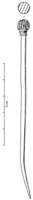 EPG-4003 - ÉpinglebronzeTPQ : 150 - TAQ : 300Epingle à tête globulaire : sphère limitée vers le bas par quelques moulures, et striée verticalement.