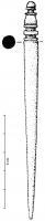 EPG-4116 - Épingle à sommet mouluré
os
TPQ : 200 - TAQ : 400
Epingle à fût cylindrique, sans rétrécissement au sommet, qui est orné de moulures complexes : tores séparés par des filets ou larges cannelures, partie cylindrique, sommet en bouton (pouvant être tourné).