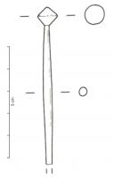 EPG-4606 - Epingle à tête biconique
os
TPQ : 150 - TAQ : 250
Epingle à tête en forme de deux cônes inversés, généralement symétriques. Le corps se compose d'un fût renflé aux trois quart.