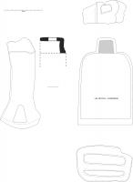 ETR-8003 - Étrier à plancher ajouré
fer
Etrier très corrodé, dont les branches assez larges (50 mm) débordent de chaque côté du plancher et forme un arceau à fenêtres ou ajouré. Le plancher est une grille pseudo-ovale, ajourée, avec une barre longitudinale. L’attache est installée dans un boitier de l’arceau supérieur et devait être composée de deux tiges parallèles laissant un pertuis central afin d’installer l'étrivière.