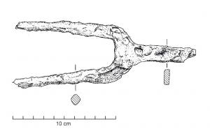 FCE-4004 - Fourche à deux dents
fer
Fourche à deux dents de section losangique et disposées en V et emmanchement par soie et virole.