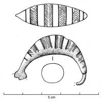 FIB-2579 - Fibule a sanguisuga
bronze
Petite fibule à corps renflé (en forme de