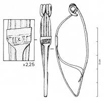 FIB-4016 - Fibule type "pseudo-La Tène II", estampillée (F.3b2c)