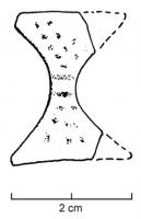 FIB-4148 - Fibule skeuomorphe : nœud
bronze
TPQ : 100 - TAQ : 260
Fibule en forme de double queue d'aronde (