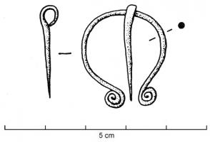 FIB-41504 - Fibule pénannulaire
bronze
TPQ : -10 - TAQ : 60
Fibule en oméga (