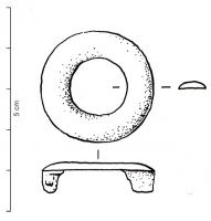 FIB-41711 - Fibule en couronne
bronze
TPQ : 70 - TAQ : 150
Fibule en simple couronne lisse, section légèrement bombée sur la face externe ; charnière de type i.