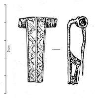 FIB-4350 - Fibule à arc non interrompu, décor poinçonné