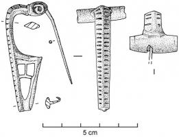FIB-4641 - Fibule à arc non interrompu, décor niellé