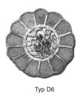 FIB-5228 - Fibule cloisonnée avec compartiment central filigrané et pierres Vielitz D6
