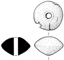 FUS-4002 - Fusaïole en bois
bois
TPQ : 1 - TAQ : 100
Fusaïole tournée, en bois dur (généralement du buis), de profil biconique arrondi et symétrique (souvent lenticulaire, mais pas toujours symétrique.