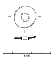 FUS-6012 - Fusaïole discoïdale en plombplombTPQ : 800 - TAQ : 1200Fusaïole moulée discoïdale en plomb. Le profil est plan et non biconvexe.