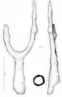 GAF-4004 - Gaffe
fer
Gaffe à douille, composée de deux dents généralement tournées vers l'extérieur.