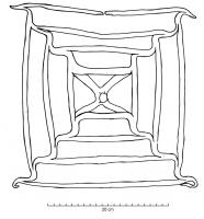 GRL-4001 - Gril
fer
Gril forgé d'un seul tenant avec ses 4 pieds trapus et sa surafe formée de carrés inscrits, au centre une croix de Saint-André.
