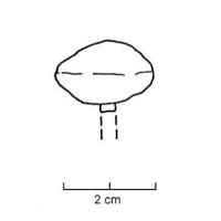 IND-2013 - Pied de fibule serpentiforme ou tête d'épingle serpentiforme
fer
Objet sphérique constitué de deux demi sphères soudées ensemble.