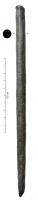 IND-4206 - Pointe ?
fer
TPQ : 1 - TAQ : 500
Robuste tige en fer, de section ronde, légèrement effilée à une extrémité; l'autre peut présenter des traces de percussion.