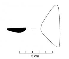 LIP-2001 - Lissoir
pierre
Lissoir sur galet de forme oblongue en pierre dure (schiste, dolérite, serpentine…),