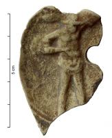 LMP-42089 - Médaillon de lampe : gladiateurs
terre cuite
TPQ : 50 - TAQ : 100
Médaillon circulaire décoré de deux gladiateurs combattant ; le type de lampe est inconnu.