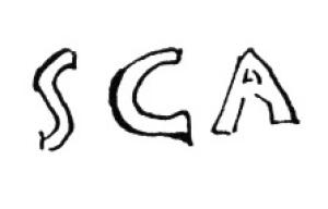 LMP-42547 - Lampe de firme : S.C.A
terre cuite
TPQ : 100 - TAQ : 200
Lampe de firme ; sous le fond, marque moulée (lettres en relief) : S.C.A