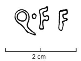 LMP-42586 - Lampe de firme : QFF
terre cuite
TPQ : 100 - TAQ : 200
Lampe de firme, à canal ouvert (Loeschcke X) ; sous le fond, marque moulée en relief : QFF