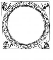 MRR-4017 - Miroir Lloyd-Morgan Group Y : en verre, cadre en plomb
plomb, verre
Miroir en verre (éclat bombé) inséré dans un cadre en plomb, de forme externe carrée (cercle à l'intérieur); décor moulé comportant une bordure circulaire avec, dans chaque angle, un motif figuré, le plus souvent une petite tête, généralement de type bachique.