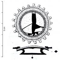 MRR-4092 - Miroir Lloyd-Morgan Group Y : en verre, cadre en plomb
plomb, verre
Miroir en verre, bordure circulaire en plomb ornée de gouttes radiantes, autour d'un bandeau guilloché ; au revers, poignée transversale coulée.