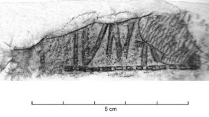 MRT-4012 - Jatte ou mortier : N•IVNAI
terre cuite
Jatte ou mortier à lèvre épaissie et déversée ; bec verseur ; marque estampée près du bec : (...)N?•IVNAI(...), encadrement tireté.