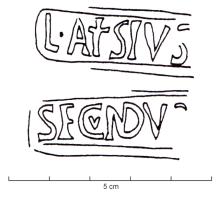 MRT-4052 - Jatte ou mortier : L. ATISIVS SECVNDVS
terre cuite
Jatte ou mortier à lèvre épaissie et déversée ; bec verseur ; marques estampée sur le bec : L•AT^ISIVS et SECVNDVS.