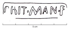 MRT-4071 - Jatte ou mortier : PRIT.MAN.F
terre cuite
Jatte ou mortier à lèvre épaissie et déversée ; bec verseur ; marque estampée sur le bord : PRIT.MAN.F