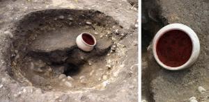 NPG-4002 - Pigment rouge
pigment
Fragment d'ocre (argile tamisée et teintée d'oxydes : cuivre, fer...), souvent sous une forme pulvérulente et donc stockée dans un récipient, ou sous forme de nodules sans forme particulière.