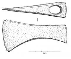 OMI-5001 - Outil miniature : hache votive
plomb
Hache miniature en plomb, parfois pourvue d'une inscription votive.