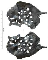 PAS-4003 - Filtre
plomb
Filtre en plomb formé d'une plaque circulaire perforée grossièrement de trous de 5 mm de diamètre.