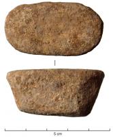 PDS-4203 - Poids ovale (section de cône ovalisé) : 6 unciae ou 1 semis
plomb
Poids de forme ovale, aux côtés obliques ; face supérieure lisse, marquée de 6 points, ou encore d'un S : semis ou demi-livre.