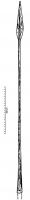 PLM-2001 - Javelot effilé à douille (pilum)
fer
Armature de lance ou de javelot, à douille, longue tige relativement mince, et terminée par une pointe en