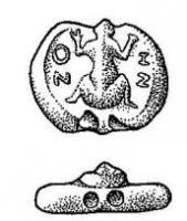 PRL-4164 - Perle à double perforation : grenouille
verre
TPQ : 250 - TAQ : 400
Perle en verre, plate, à double perforation dont une face est décorée d'une grenouille imprimée.