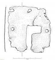 PSE-4009 - Plaque de serrure
bronze
Plaque de serrure rectangulaire en tôle, avec entrée en L (sans entrée de moraillon) et perforations dans les angles pour la fixation sur la porte ou le couvercle.