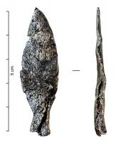 PTF-3001 - Pointe de flèche
fer
Pointe à douille, foliacée ou en forme de losange asymétrique, de section lenticulaire aplatie.