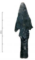 PTF-3002 - Pointe de flèche à douille et tête lancéolée
fer
Pointe de flèche à tête lancéolée, emmanchement à douille pouvant présenter un renflement au contact de la tête ; longueur 5 à 7 cm.