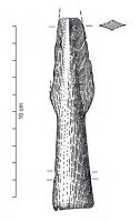 PTL-1045 - Pointe de lance à douille longue
bronze
Pointe de lance inornée, de taille moyenne (longueur totale comprise entre 12 et 20 cm), à douille longue partiellement carénée vers la pointe.