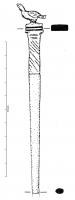 QNL-4041 - Quenouille
os
Tige sans doute terminée à sa base par un anneau, le sommet étant aplati et de section rectangulaire, orné d'incision sur toute la partie précédant une petite figurine d'oiseau.