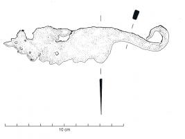 RSR-4009 - Rasoir
fer
Petite lame à dos et tranchant légèrement arqués et convergents, la soie est recourbée en anneau.