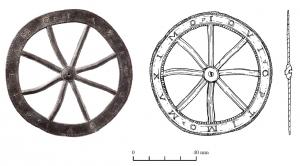 RUL-4020 - Rouelle
étain
Rouelle à 8 rayons, jante lisse (éventuellement inscrite), moyeu légèrement proéminent.