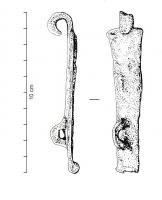 SER-7006 - Moraillon 
fer
Moraillon légèrement trapézoïdal, sans décor visible.