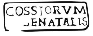 SIG-4064 - Empreinte antique de signaculum métallique sur couvercle d'amphore : COSSIORVM SENATALIS
terre cuite
Empreinte antique de signaculum métallique sur couvercle cylindrique, destiné à une amphore gauloise : dans un cadre, COSSIORVM / SENATALIS