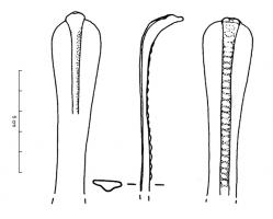 SPL-4020 - Simpulum de type Aislingen
bronze
Simpulum à pied, manche court et vertical prenant la forme d'un
