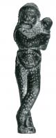 STE-4373 - Statuette : acteur
bronze
TPQ : 1 - TAQ : 400
Figurine représentant un acteur, avec son masque de théâtre caractéristique. Le corps nu est entièrement couvert de poils, indiqués par des ponctuations serrées : homme sauvage.