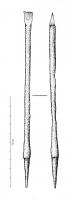 STY-4121 - Stylet
fer
Style à courte palette en forme de lyre et fût séparé de la pointe par un renflement.